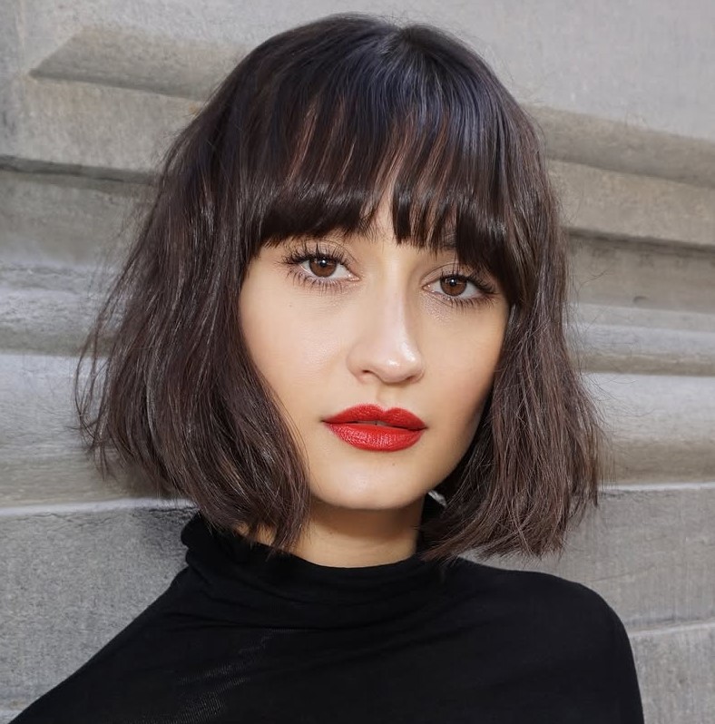 Tousled Jaw-Length Bob Cut