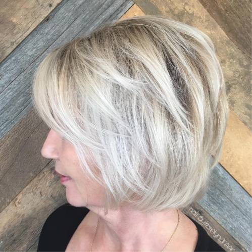 Chin-Length Layered Blonde Balayage Hair