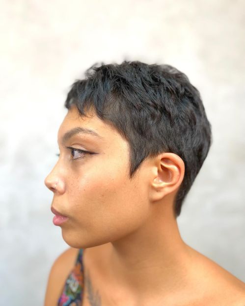 Extra Short Black Pixie Cut