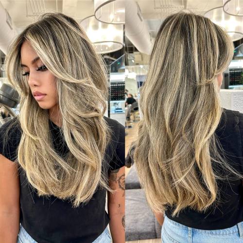 Long Shag with Face Framing Step Layers