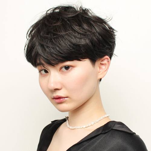 Asian Thick Feathered Tapered Pixie