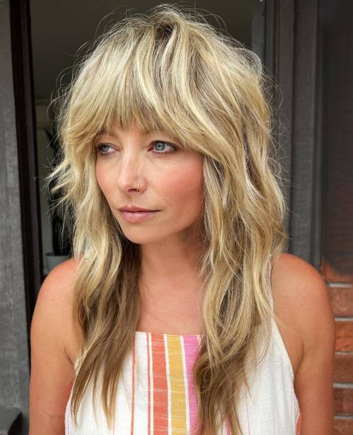 Modern Two Tone Long Blonde Wolf Cut