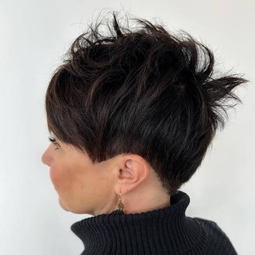 Messy Undercut Pixie for Thick Hair