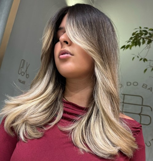 Butterfly Haircut with Money Piece