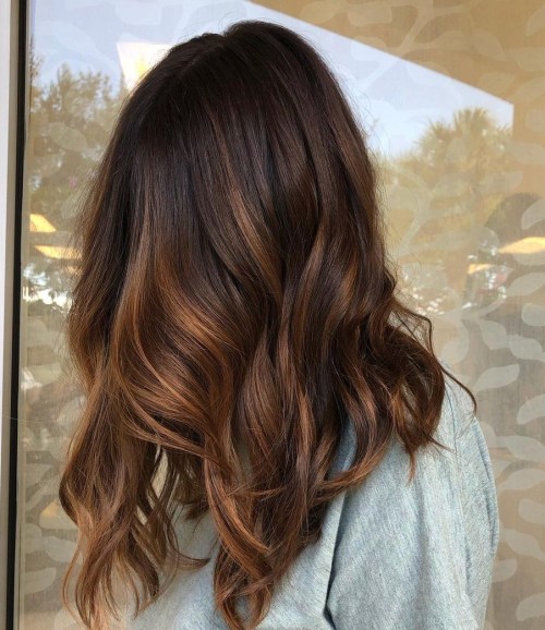 Mocha Brown Base with Golden Auburn Ribbons