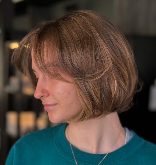 Curled Under Bob with Swoopy Bangs