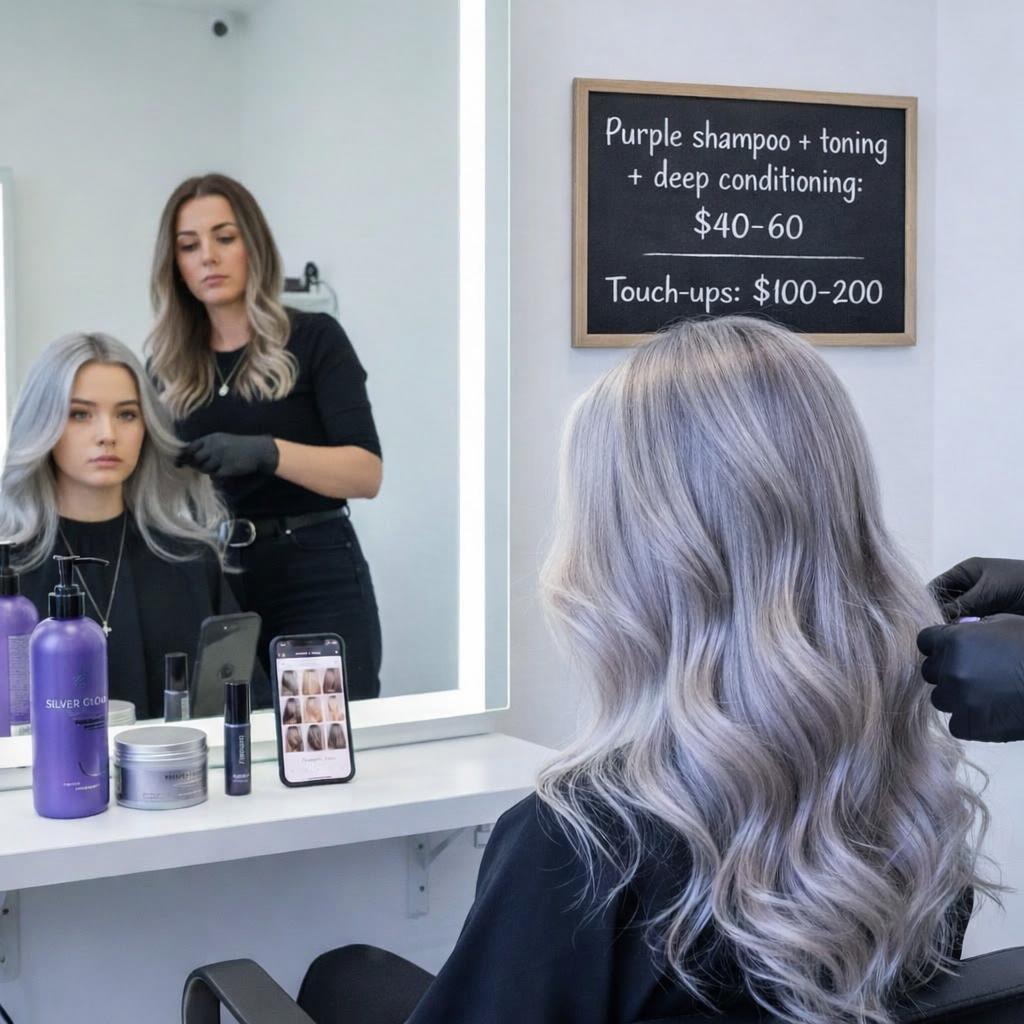Salon Gray Hair Transformation Cost vs Gray AI Hair Simulation Price
