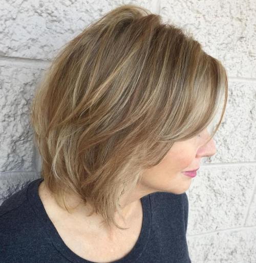 Honey Blonde Cut With Gray Highlights