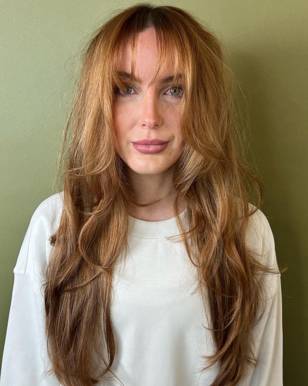 Long Layered Hair with Piecey Bangs